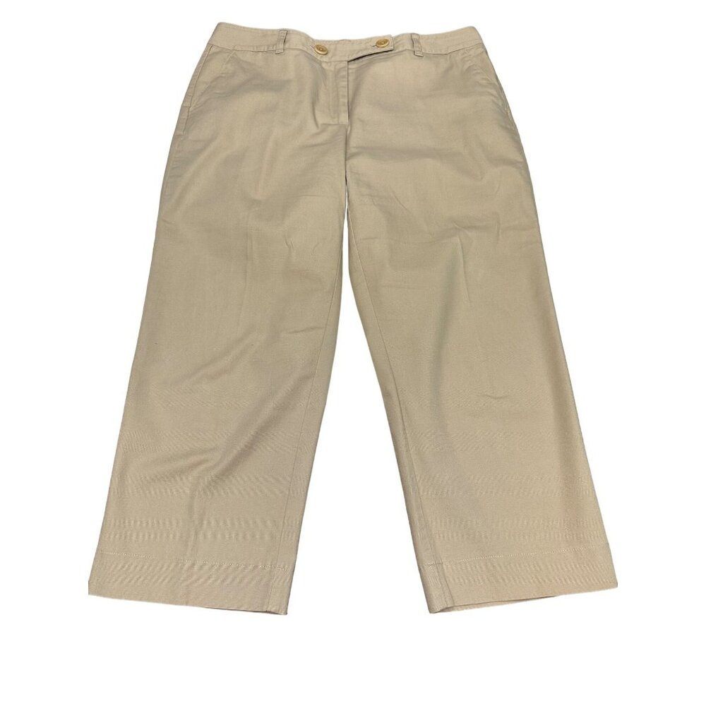 Talbots Beige Cropped Capri Straight-Leg Pants